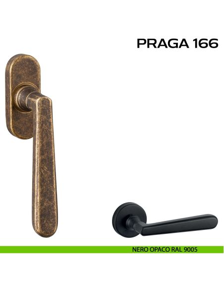 Maniglia martellina per finestra DK stretta Praga 166 Reguitti nero