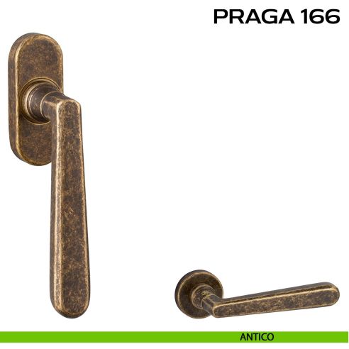 Maniglia martellina per finestra DK stretta Praga 166 Reguitti antico