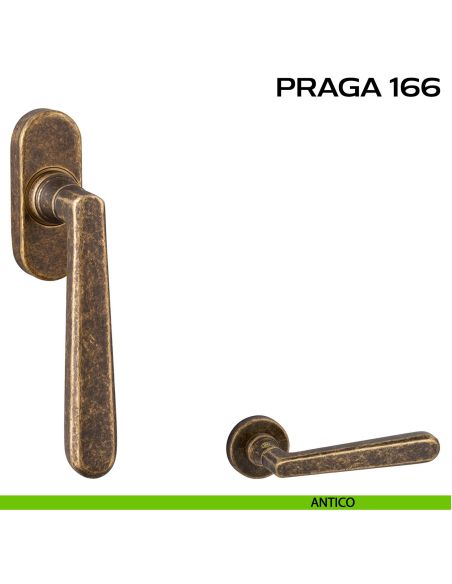 Maniglia martellina per finestra DK stretta Praga 166 Reguitti antico