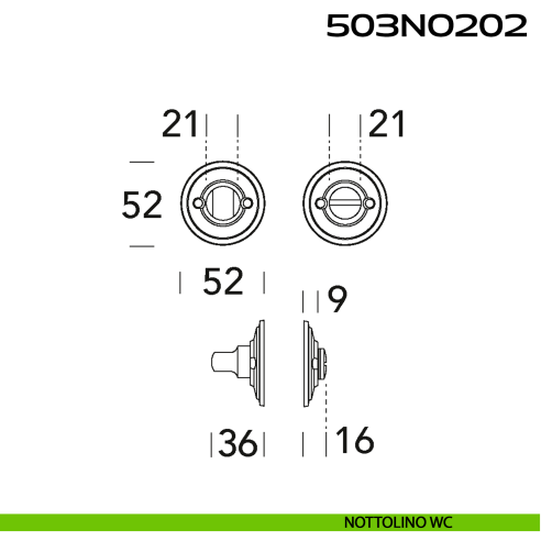 Nottolino WC tondo 503NO202 Reguitti disegno