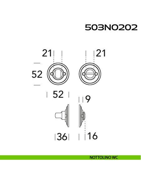 Nottolino WC tondo 503NO202 Reguitti disegno