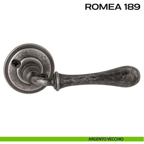 Maniglia per porta 189 Romea Reguitti con viti a vista argento