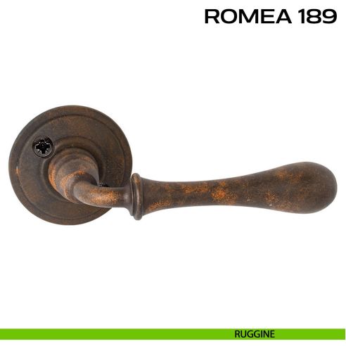 Maniglia per porta 189 Romea Reguitti con viti a vista ruggine