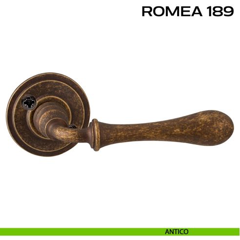 Maniglia per porta 189 Romea Reguitti con viti a vista antico