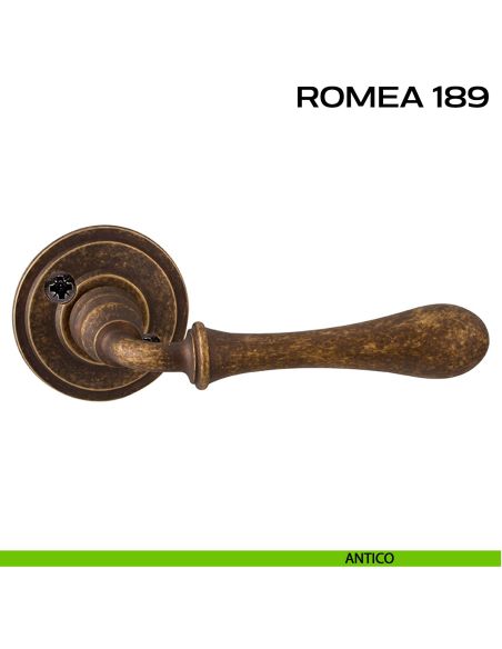 Maniglia per porta 189 Romea Reguitti con viti a vista antico