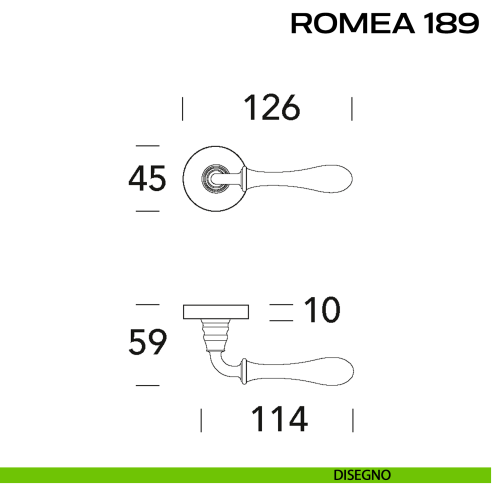 Maniglia per porta Romea 189 Reguitti disegno