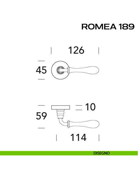 Maniglia per porta Romea 189 Reguitti disegno