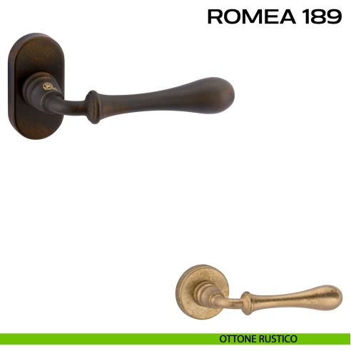 Maniglia per porta Romea 189 Reguitti con rosetta ovale rustico
