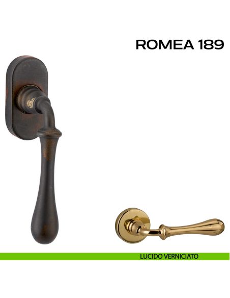 Maniglia martellina DK per finestra Romea 189 Reguitti lucido