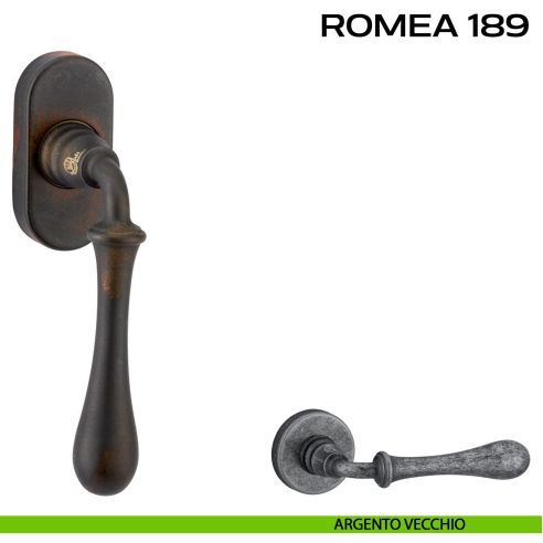 Maniglia martellina DK per finestra Romea 189 Reguitti argento