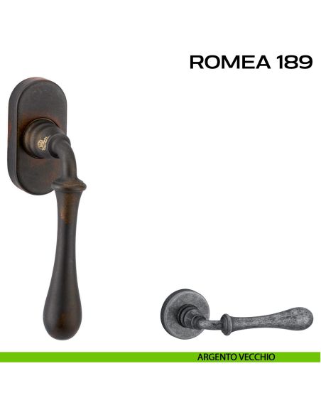 Maniglia martellina DK per finestra Romea 189 Reguitti argento