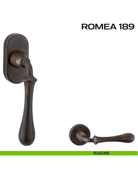 Maniglia martellina DK per finestra Romea 189 Reguitti ruggine
