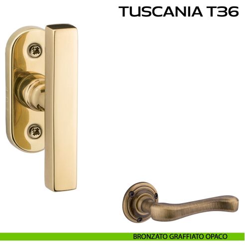 Maniglia per finestra martellina Tuscania T36 Reguitti bronzato