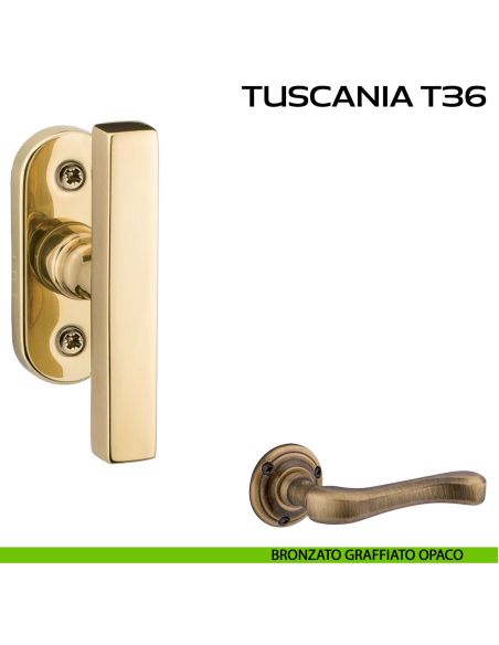 Maniglia per finestra martellina Tuscania T36 Reguitti bronzato