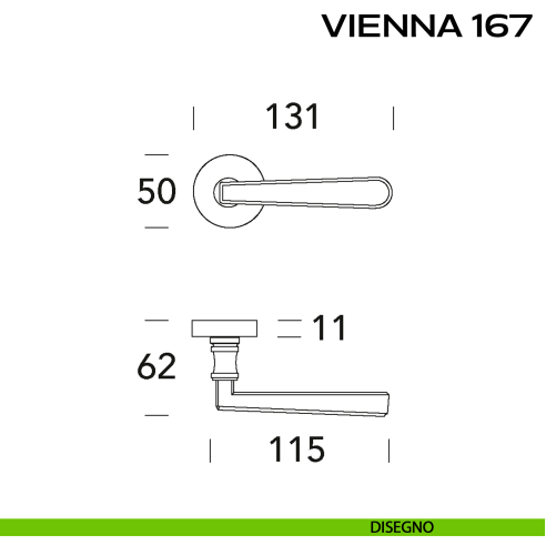 Maniglia per porta Vienna 167 Reguitti disegno