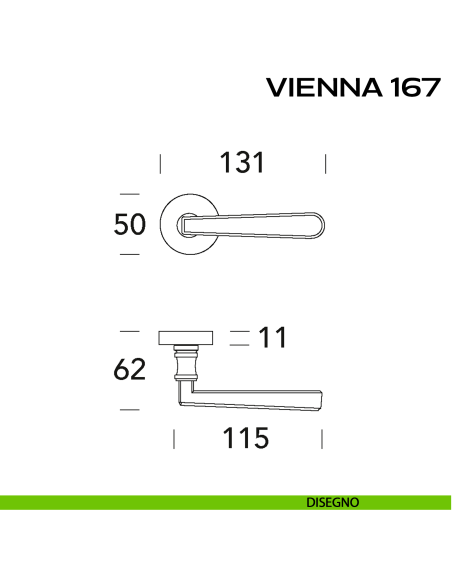 Maniglia per porta Vienna 167 Reguitti disegno