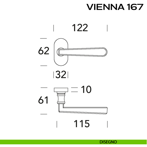 Maniglia per porta Vienna 167 Reguitti con rosetta ovale