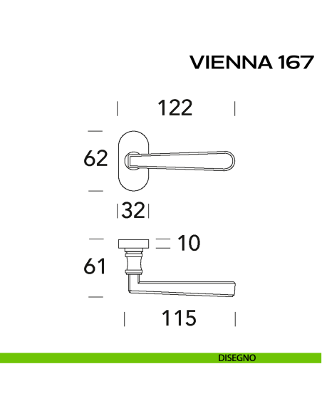 Maniglia per porta Vienna 167 Reguitti con rosetta ovale