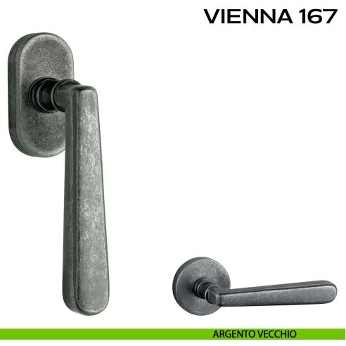 Maniglia martellina DK per finestra Vienna 167 Reguitti argento
