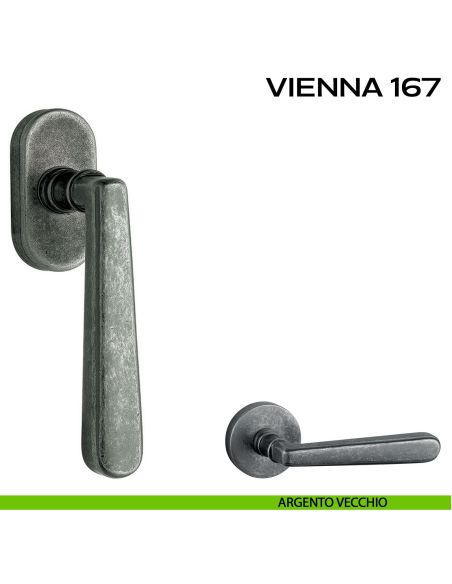Maniglia martellina DK per finestra Vienna 167 Reguitti argento