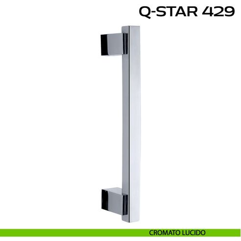 Maniglione per porta Q-Star 429 Reguitti senza rosette lucido