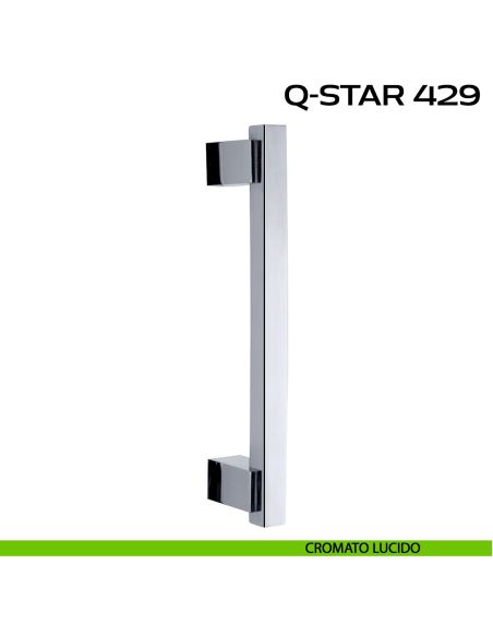 Maniglione per porta Q-Star 429 Reguitti senza rosette lucido