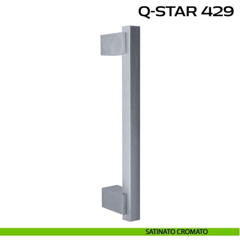 Maniglione per porta Q-Star 429 Reguitti senza rosette satinato