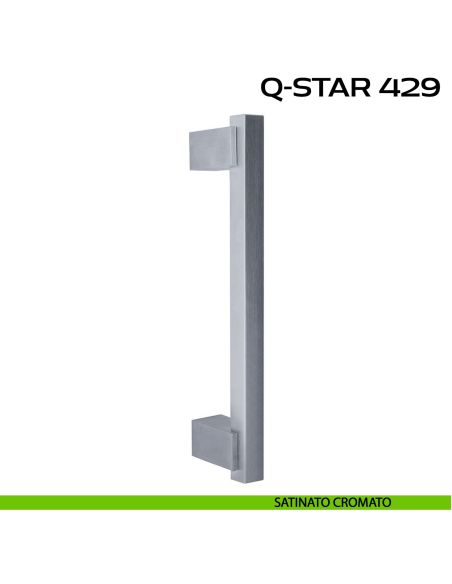 Maniglione per porta Q-Star 429 Reguitti senza rosette satinato