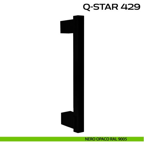 Maniglione per porta Q-Star 429 Reguitti senza rosette nero