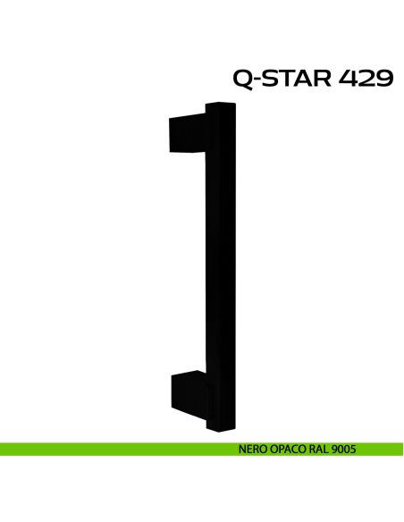 Maniglione per porta Q-Star 429 Reguitti senza rosette nero