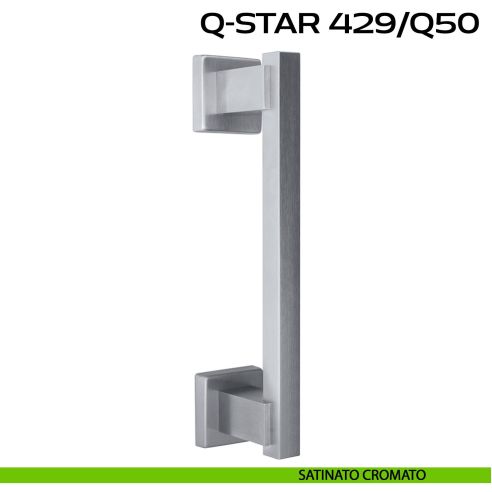 Maniglione per porta Q-Star 429 Reguitti singolo con rosette cromato
