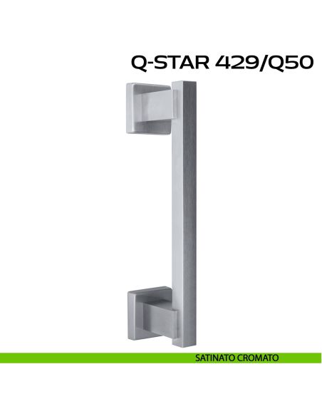 Maniglione per porta Q-Star 429 Reguitti singolo con rosette cromato