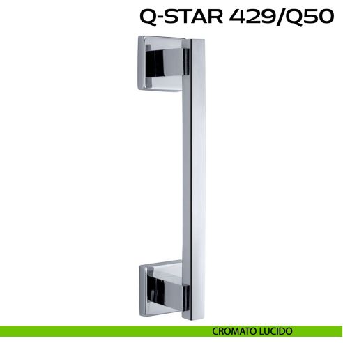 Maniglione per porta Q-Star 429 Reguitti singolo con rosette lucido