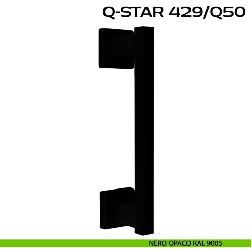 Maniglione per porta Q-Star 429 Reguitti singolo con rosette nero