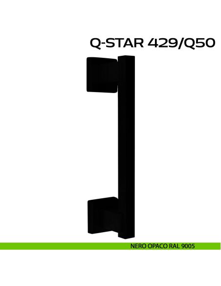 Maniglione per porta Q-Star 429 Reguitti singolo con rosette nero