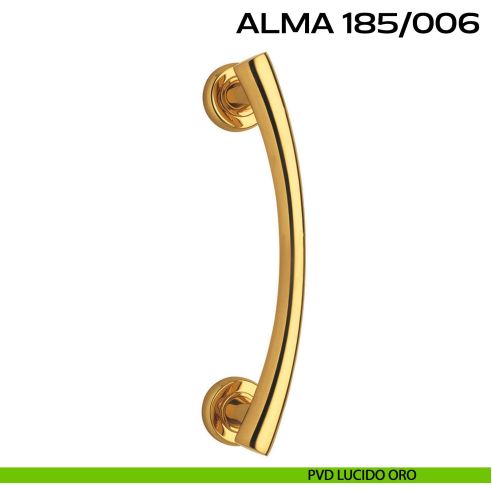Maniglione per porta 185-006 Alma Reguitti singolo rosette tonde pvd oro