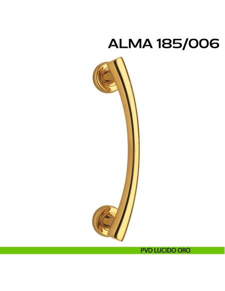 Maniglione per porta 185-006 Alma Reguitti singolo rosette tonde pvd oro