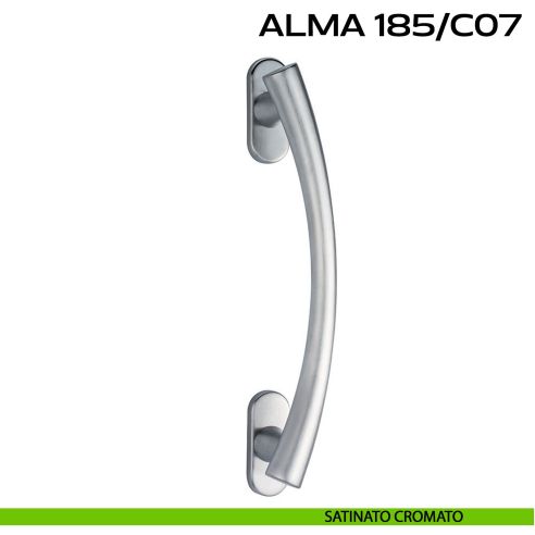 Maniglione per porta Alma 185 Reguitti singolo rosette ovali cromato