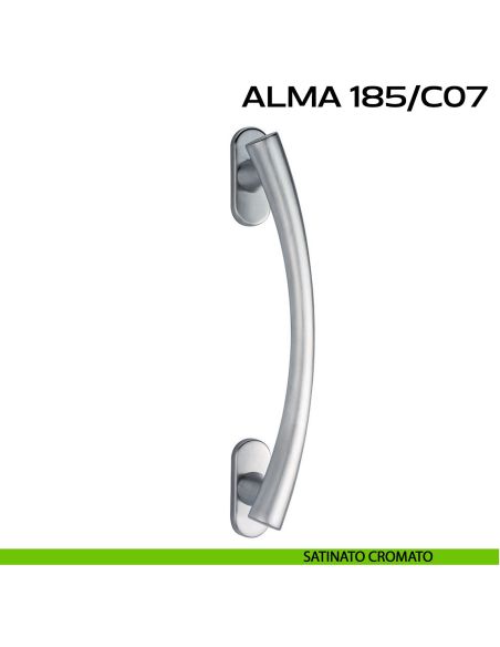 Maniglione per porta Alma 185 Reguitti singolo rosette ovali cromato
