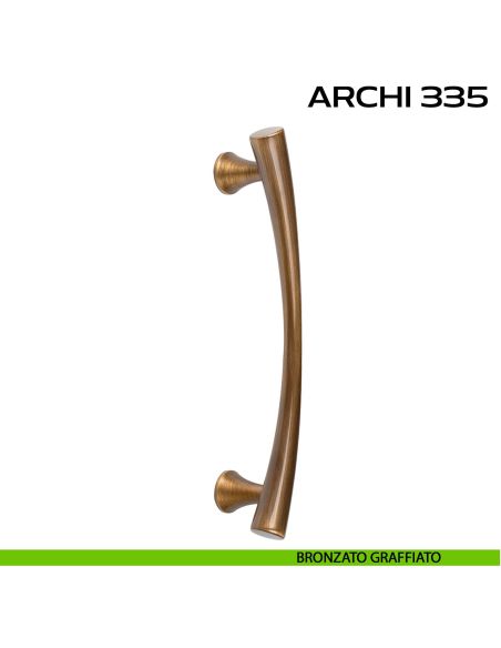 Maniglione per porta Archi 335 Reguitti singolo senza rosette bronzato