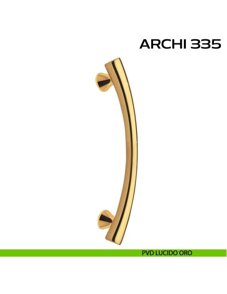 Maniglione per porta Archi 335 Reguitti singolo senza rosette pvd oro