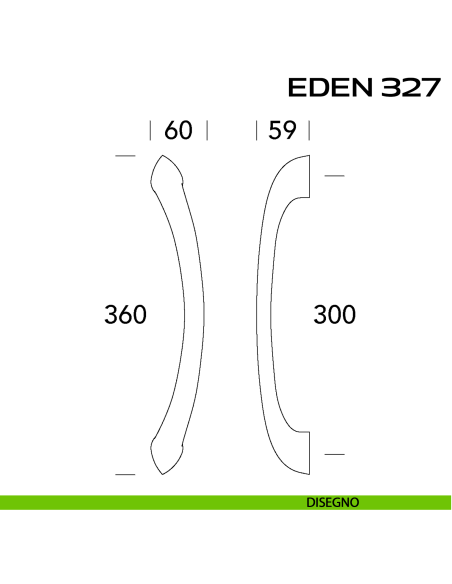 Maniglione per porta Eden 327 Reguitti singolo senza rosette disegno