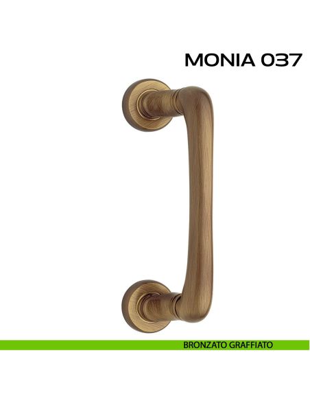 Maniglione per porta Monia 037 Reguitti con rosette tonde bronzato