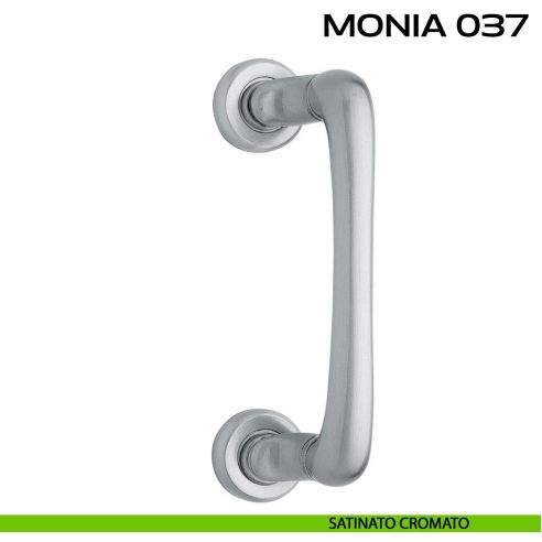 Maniglione per porta Monia 037 Reguitti con rosette tonde satinato