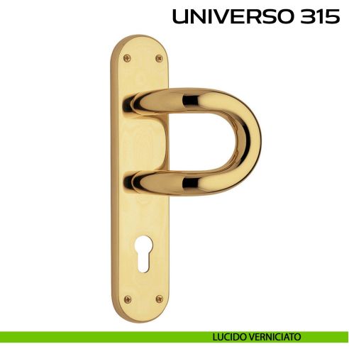 Maniglione per porta Universo 315 Reguitti con placca yale lucido