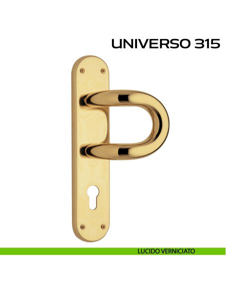Maniglione per porta Universo 315 Reguitti con placca yale lucido