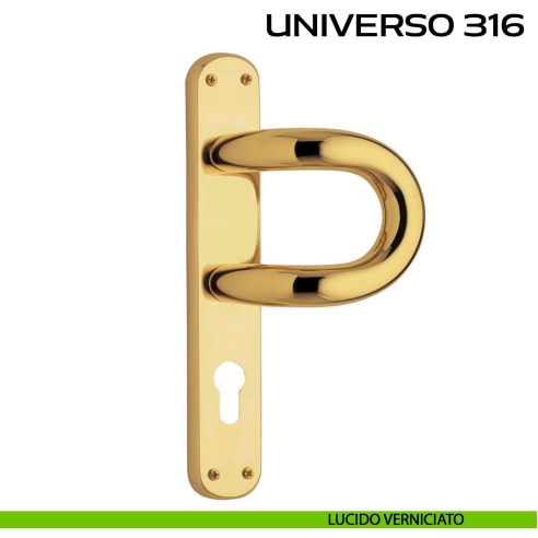 Maniglione con placca yale per porta Universo 316 Reguitti lucido