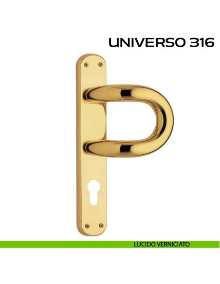 Maniglione con placca yale per porta Universo 316 Reguitti lucido