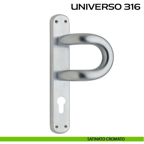 Maniglione con placca yale per porta Universo 316 Reguitti satinato