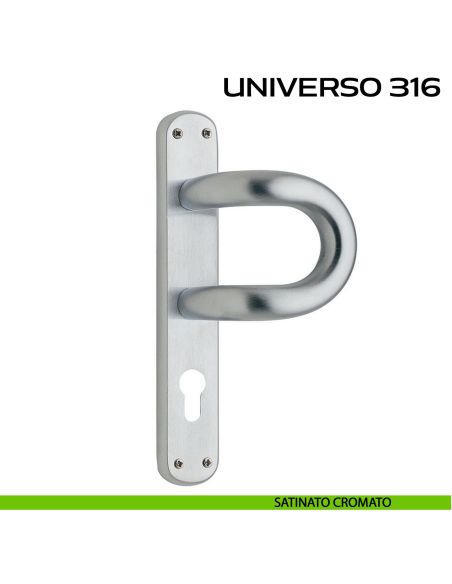Maniglione con placca yale per porta Universo 316 Reguitti satinato